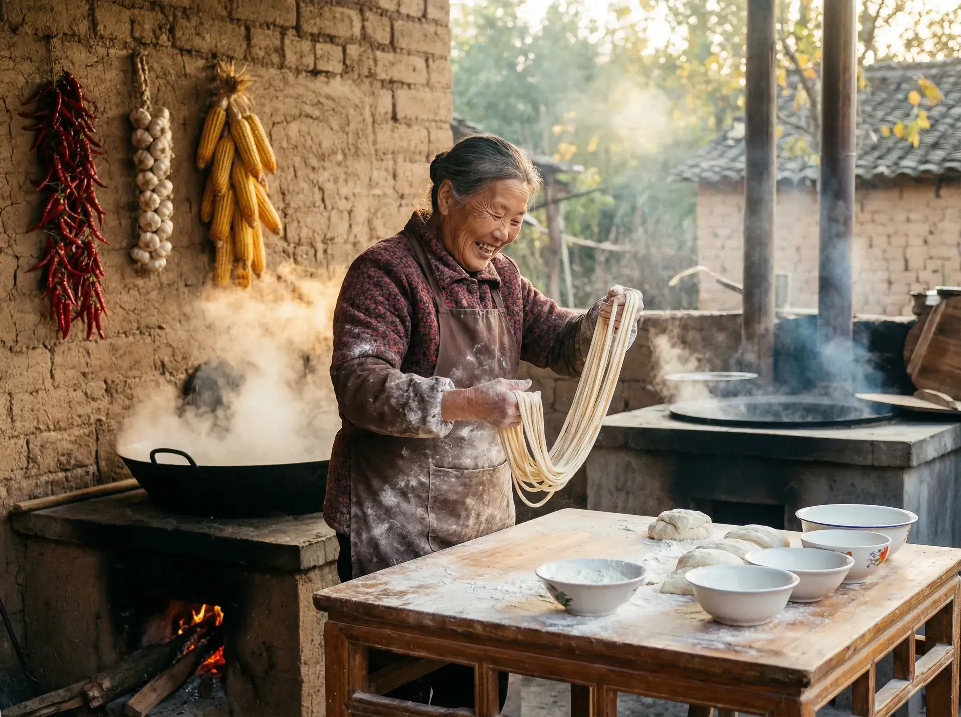 农家大嫂手擀面 - 15影城电影网 乡村美食